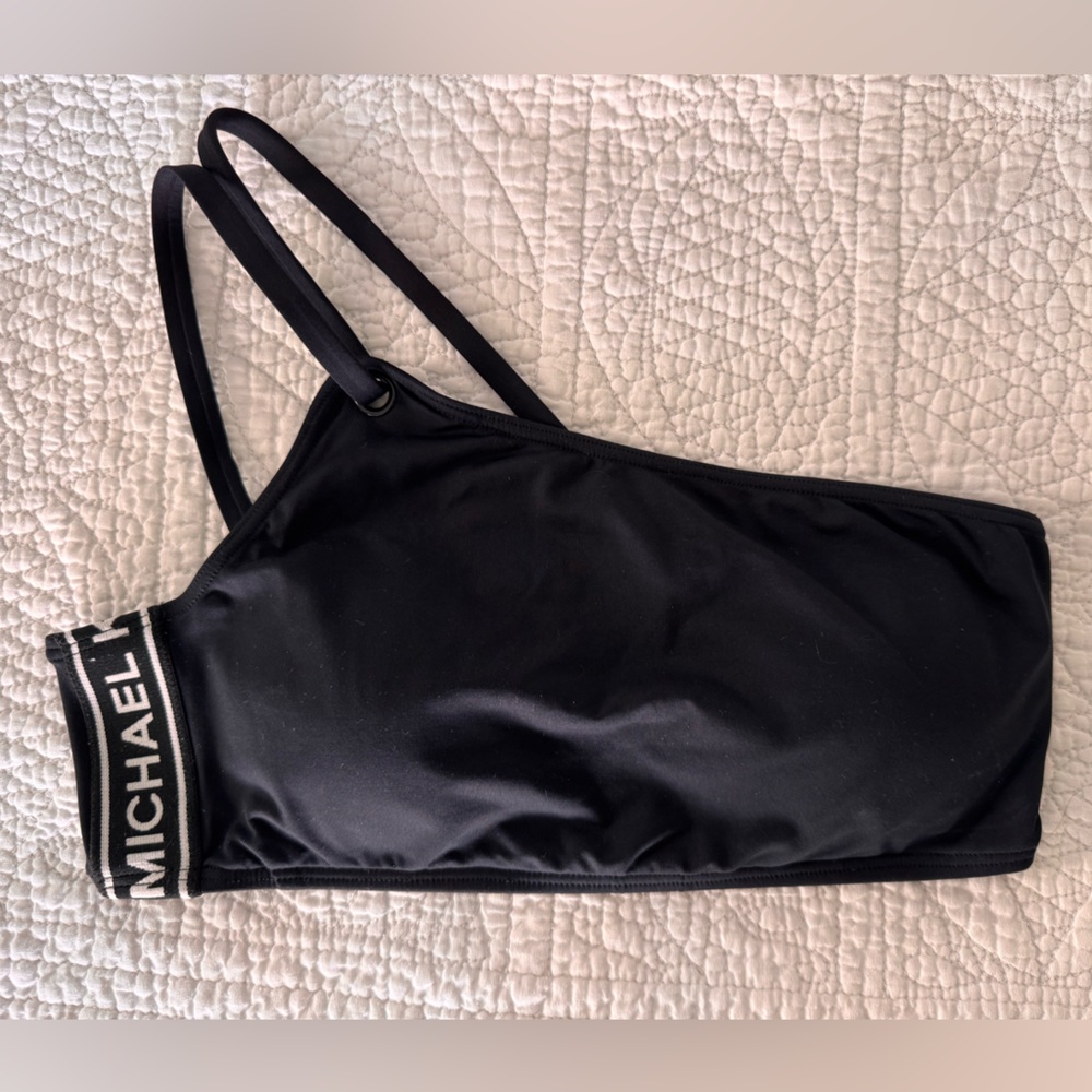 Michael Kors Black One-Shoulder Swimwear